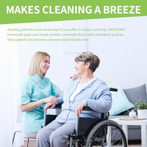 Super Absorbent Bedpan Liners, Medical Grade Value Pack 200 Count, Bedside Commode Pads, Contains Absorbent Gel to Reduce Odor, for Bedside Commode Liners Disposable,Commode Chair,Portable Toilet Bags