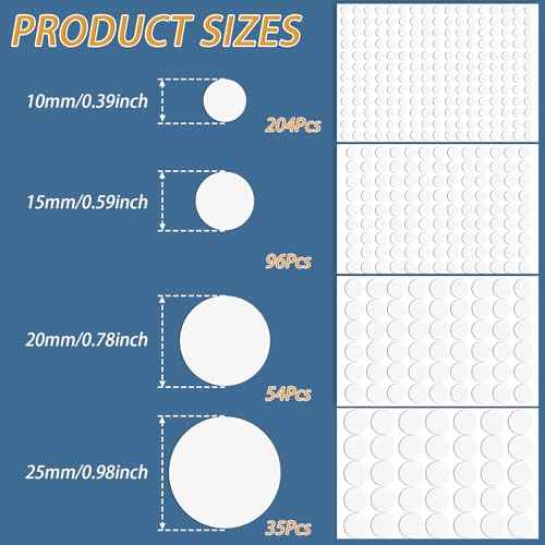 389Pcs Self-Adhesive White Screw Covers Caps - 4 Sizes White Stickers to Cover Screw Holes, Dustproof Sticker for Wood Cabinets, Furniture, Drawer, Wardrobe, Kitchen, Table