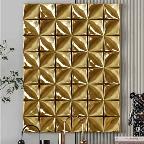 Gold Stainless Steel Wallpaper Self-Adhesive Cleanable Removable Peel and Stick Refrigerator Speaker Dryer Cabinet Oven Appliances Furniture Renovation Kitchen Glitter Wallpaper 17.71" X 78.7"