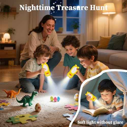 KunHe 8 Pack Animal Flashlights for Kids 2 in 1 Toddler Flashlight Camping Lantern Flashlights Stocking Stuffers for Kids Toddlers Lantern Cute Flashlight Christmas Gift for Girls Boys