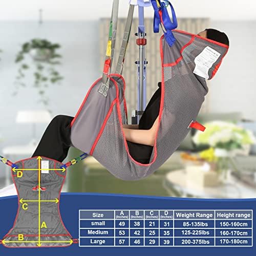 Universal Full Body Patient Lift Sling, Mesh Fabric Patient Sling Transfer and Bathing aids, 500lb Weight Capacity (Small)