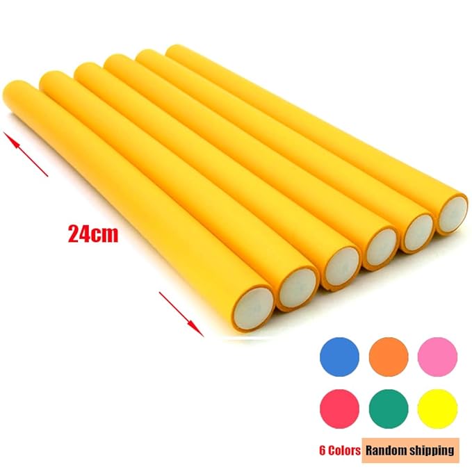 Pinkiou 30Pcs Flexi Rods for Long Hair, 9.45" Extra Long No Heat Hair Rollers, 3 Sizes Large Flexible Curling Rods for Overnight Curls, Soft Foam Hair Rods for Women Styling