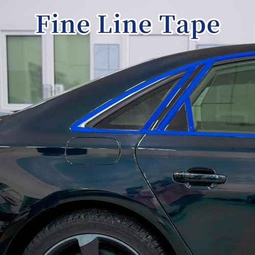 4 Rolls Fine Line Tape, Multi-Size Vinyl Fineline Pinstripe Tapes, 2 Roll 1/4 in x 36 yd and 2 Roll 1/8 in x 36 yd Fineline Masking Tapes, Flexible Pinstripe Tape for DIY Car Auto Paint Art, Blue