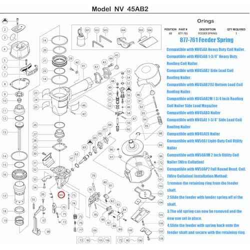 Generic 877-761 Feeder Spring Compatible with Hitachi NV45AA NV45AB NV45AB2(S) NV45AE N NV50AP2 NV45AB2 NV50A1 NV50AP Coil Roofing Nailers (10/Pack)