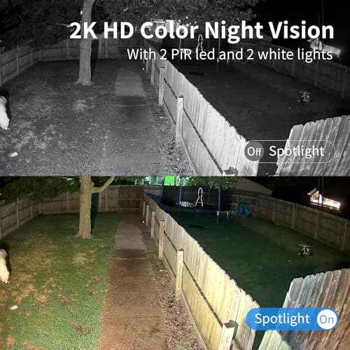 Security Cameras Wireless Outdoor, Battery Powered 2k WiFi Cameras for Home Security, Spotlight Color Night Vision, AI Motion Detection, Siren, Weatherproof, 2-Way Talk, Playback, SD/Cloud Storage