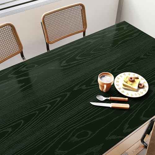 Dark Green Wood Grain Contact Paper for Countertops Vintage Peel and Stick Waterproof Vinyl Wrap Green Wood Wallpaper for Kitchen Cabinets Stickers Table Textured Shelf Liner Wooden Paper