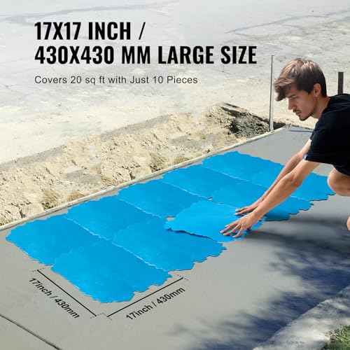 VEVOR Concrete Stamps Mat, 18 x 18 in, Concrete Texturing Skin Polyurethane Stamp Stone Tile Texture Mat, Slate floor Imprint Seamless Stamp Concrete Molds for Outdoor Decorative, Blue