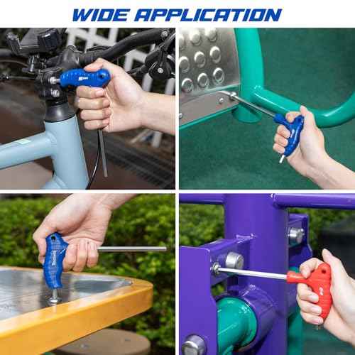 Toolwiz T Handle Allen Wrench Set of 14 Portable Hex Key Set SAE & Metric CR-V Steel Allen Key Set for 4S Shop Bike Motorcycle Repair Mechanics Home Maintenance