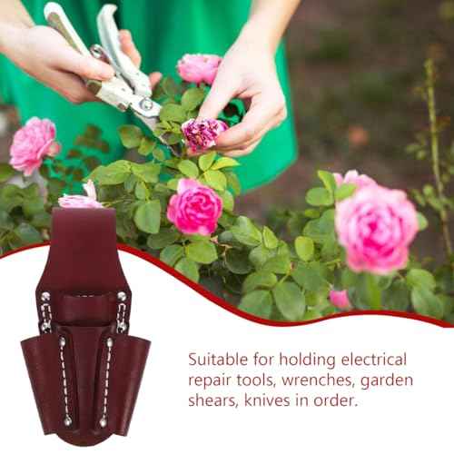 Portable Cowhide Tool Storage Bag with Multiple Pockets Repairing Tool Pouch for Wrenches Electrical Tools for Gardening and Construction