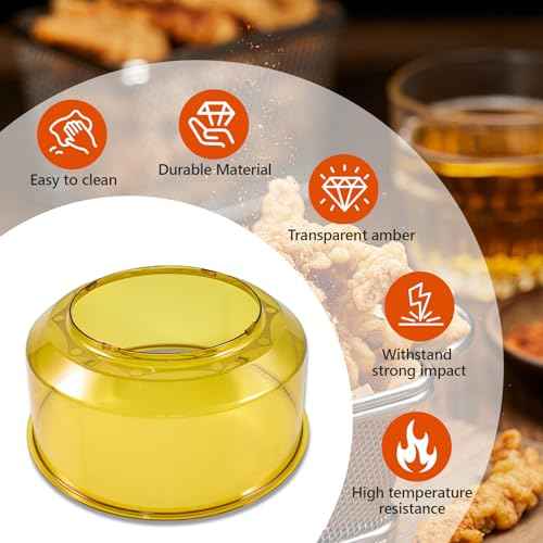 Upgraded Power Dome Replacement for NuWave Oven Pro Plus and for Elite Oven, Impact and Heat Resistant Transparent Amber Plastic Hood Cover, Easy to Clean Oven Dome