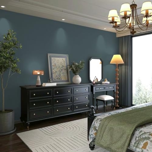 Jeweluck Green Peel and Stick Wallpaper 15.7"x196.8" Solid Matte Self-Adhesive Removable Vinyl for Cabinets and Bathroom