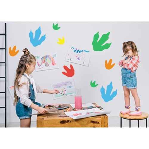 Dinosaur Footprints Wall Decals, Dinosaur Tracks Decal for Kids Room Removable Birthday Party Wall Decor Decals, 2 Size,60 Pcs Per Pack