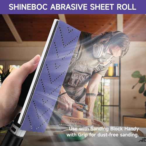 Purple Ceramic 180 Grit Sandpaper Roll, 2-3/4" x 13 Yard, Hook & Loop Multi-Hole Continuous Roll for Automotive, Wood, Metal Sanding