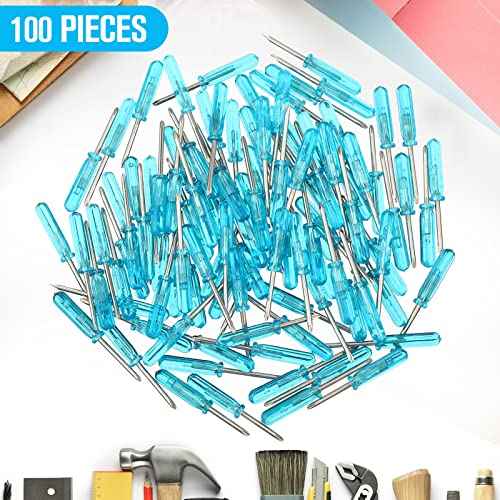 100 Pcs Pocket Screwdriver Mini Tops Tiny 2.0 mm Pocket Cross Eyeglass Screwdriver with Blue Handle for Watches Cellphone HDD Camera Laptop Repair Tool (Cross)