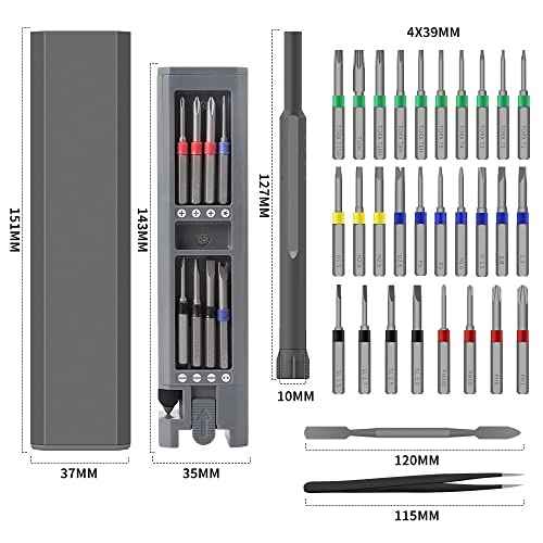 BES 31 in 1 Precision Screwdriver Set,Magnetic Screwdriver Bits,Precision Screwdriver Kit Repair Tools For Iphone, Tablet, Xbox, Ps4, Watch, Eyeglass Repair Tool Kit