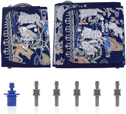 Blood Pressure Cuff *2, Extra Large for Big Arms(40-66cm)&Small Blood Pressure Cuff for Pediatric/Kids(15-24cm) - 6 Different Blood Pressure Connectors are Compatible with Most Bp Monitors(Blue)
