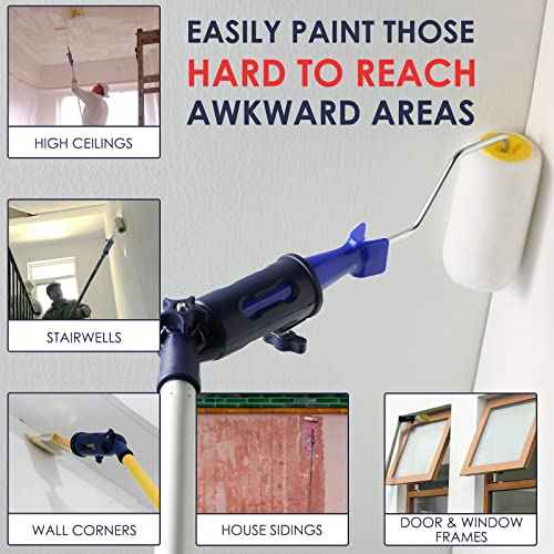 Aolamegs Multi-Angle Paint Brush Extension Tool for High Ceilings,Suitable for Fixing On Standard Threaded Extension Rod