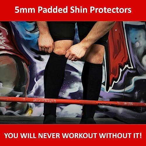 Bear Grips Deadlift Shin Guards - Breathable Gym Equipment Rope Climbing Shin Guard for Men and Women - Injury Prevention Calf Support Shin Guard Sleeves for Ultimate Shin Protection