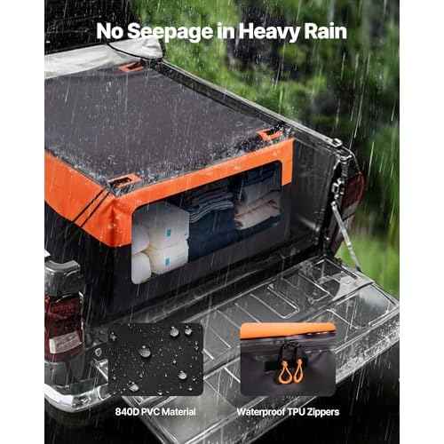 VEVOR Truck Bed Cargo Bag, Waterproof 840D PVC, 51.18 x 40.16 x 21.85 in (26 Cubic Feet), Heavy Duty Cargo Bag for Truck Bed with 4 Bungee Cords with Hooks, Fits a Variety of SUV and Pickup Trucks