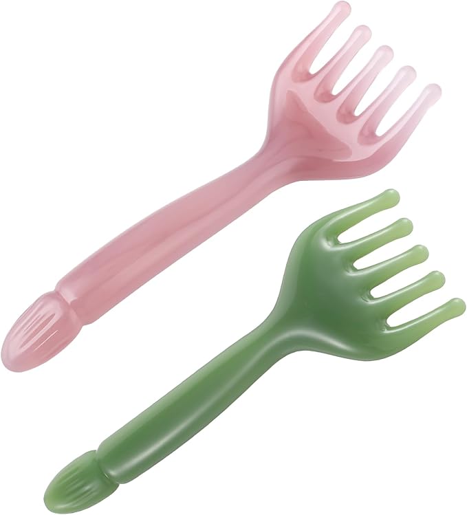 2Pcs Head Massager Manual Hair Scalp Massager Gua Sha Five Claw Massage Tool Comb Portable Handheld Resin Relax Tool for Father's Day Mother's Day Gifts (Pink Purple; Green)