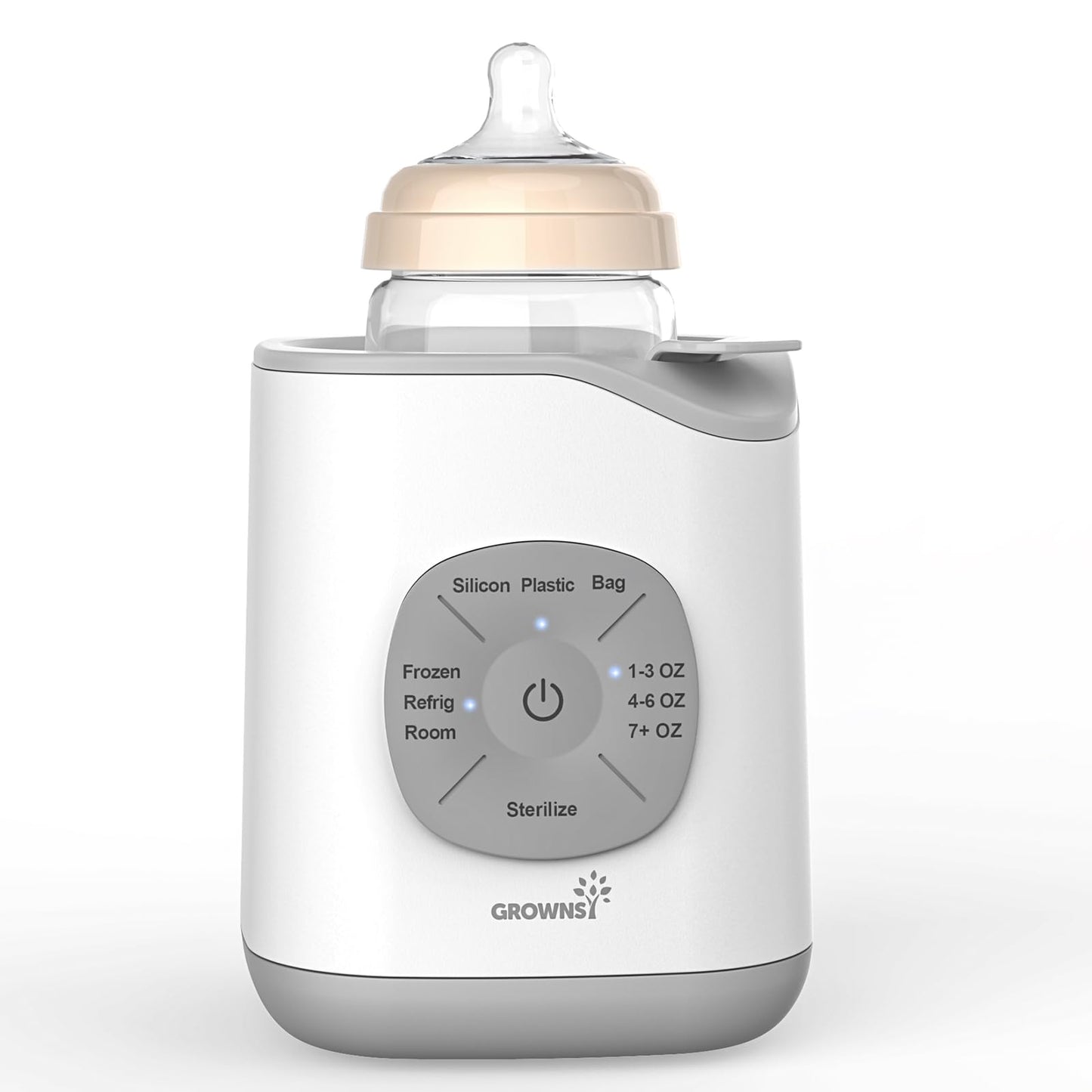 Grownsy Bottle Warmer, Baby Bottle Warmer Fast for Breastmilk & Formula, Accurate Temperature Control, Milk Warmer for All Bottles with Thaw, Sterilizing, Keep Warm, Heat Food