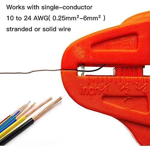 BOENFU Automatic Self Adjusting Wire Stripper, Quick Strip 2 in 1 Eagle Nose Wire Stripper, Red, 7 Inches