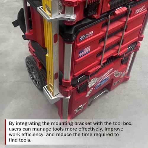 CNQLIS Level Mount Holder for Milwaukee Packout Tool Boxes, Fits Packout Organizers, Includes Set Screws, Creative Mods & Upgrades for Milwaukee Packout tool box ? Left Side