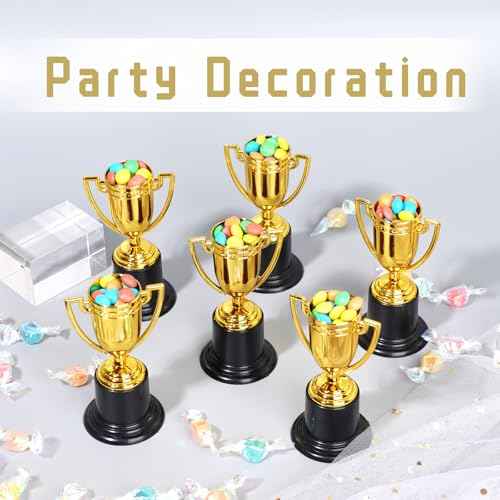 ZZYFGH Mini Gold Award Trophy Cup for Kids and Adults, 4 Inch Plastic Trophies for Sports, Party Favors, Tournaments, Competitions