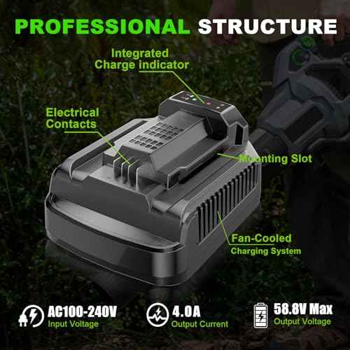 Rapid Faster Charger Replacement for EGO 56V Battery Charger CH2100,Compatible with EGO 56V Power+ Batttery BA1400 BA2800 BA4200 BA5600