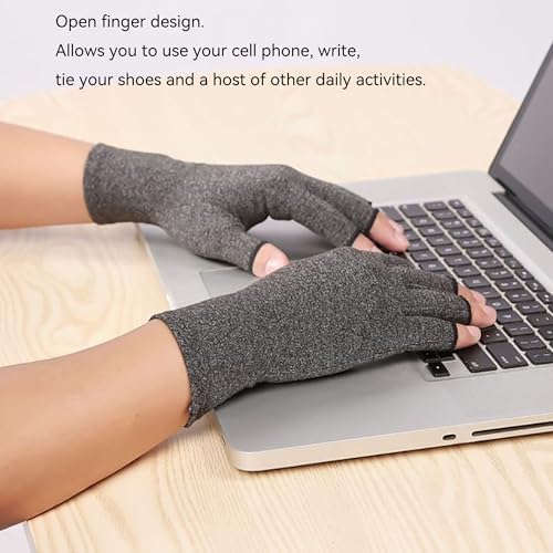 2 Pairs Bamboo Compression Gloves - Bamboo Arthritis Gloves for Men Women - Compression Glove for Arthritis