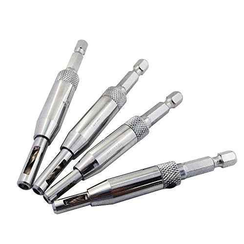 4Pcs Door Self-Centering Hinge Drill, Window Hole Opening Center Drill Bit Hole Puncher Woodworking Tools 5/64'' 7/64'' 9/64'' 11/64''