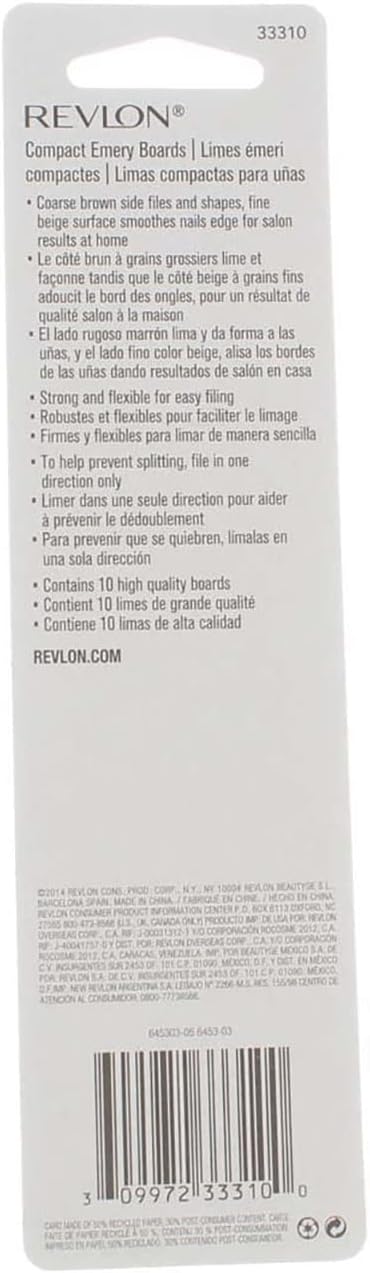 Revlon Compact Emery Board 10 ea (Pack of 2)