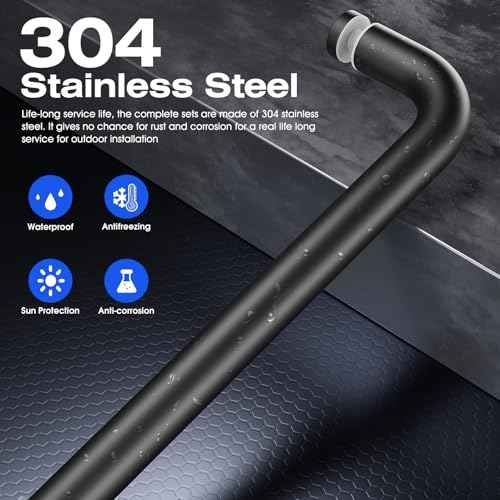 Ranbo Glass Shower Door Towel Bar 24 Inch Stainless Steel Sliding Shower Door Handle Replacement with Matte Black Finish for Commercial and Residential Glass Doors