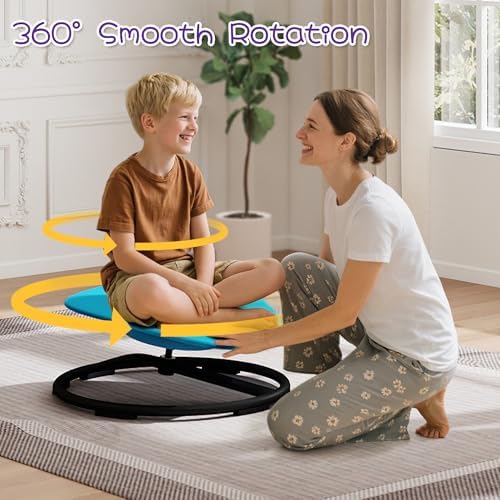 Sensory Spinning Chair for Autistic Kids, Sensory Chair for ADHD Teens, 360 Rotation, Heavy Duty 220 Lb. Capacity, Blue