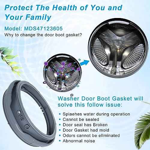WM3470HVA, WM3570HVA Washer Door Boot Seal Gasket Compatible with LG Kenmore Washer WM3570HWA, WM3770HWA WM3470HWA, WM3575CW, MDS47123605 Door Boot Rubber Seal