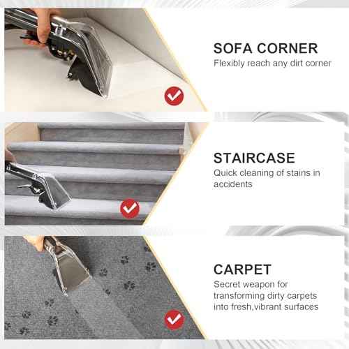 Upholstery Tool Compatible with Mytee 8400P Air Lite,1-1/2 Inches Interface,1/4¡± Quick Connect,Add Cleaning Brushes,Anti Fall Transparent Shell,Clean Carpets,Car Upholstery,Upholstery Tool