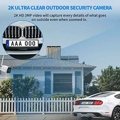 Septekon 2K Security Camera Outdoor£¬WiFi Cameras for Home Security Outside with Motion Detection Tracking, Night Vision, Two-Way Audio, IP66 Weatherproof, 2.4GHz Wi-Fi, Compatible with Alexa
