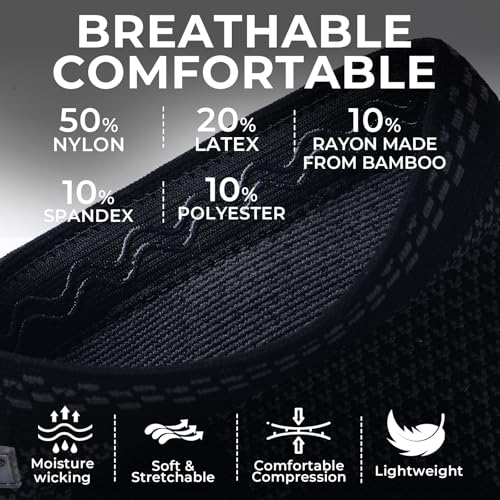 NeoTech Care Knee Support Brace - Breathable - Men, Women, Right or Left (Black Color, Size L, 1 Pair)