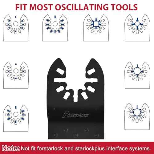 MAZING 58 PCS Oscillating Saw Blades, Quick Release Titanium Multi Tool Blades Kits for Wood Metal Plastic, Universal Oscillating Tool Blade Kits for Dewalt Ryobi Milwaukee Rockwell Fein Makita