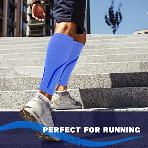 Calf Compression Sleeve for Men & Women 20-30 mmHg, Leg compression Sleeve, Footless Compression Socks (1 or 2Pair)