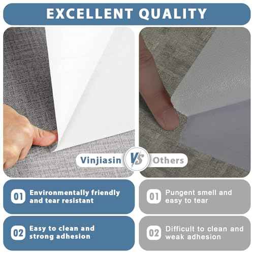 Grasscloth Peel and Stick Wallpaper Vintage Textured Contact Paper Grasscloth Self Adhesive Removable Wall Paper for Bedroom Cabinets Drawers Covering (15.7" x 78.7")