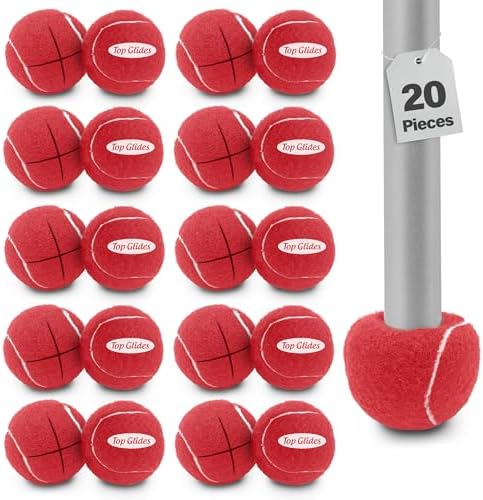 Top Glides 20PCS Pre-Cut Walker Tennis Ball Glides - 10 Pairs