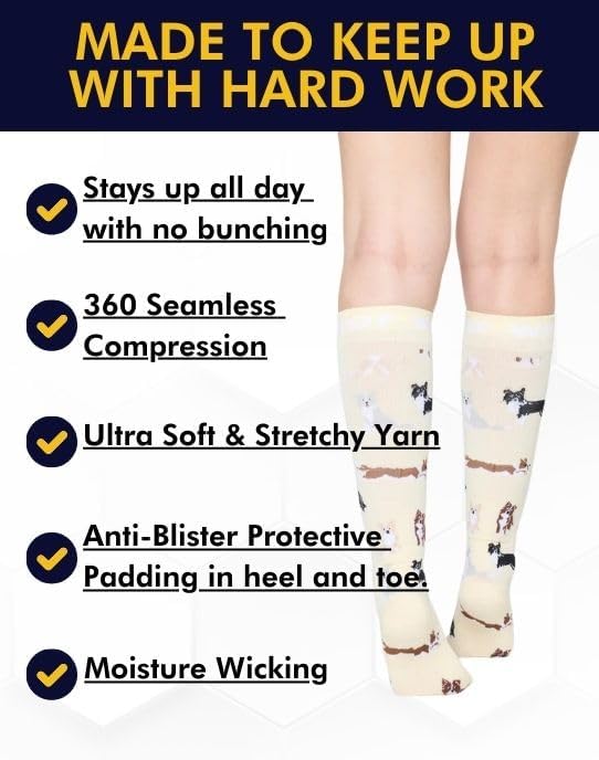 Compression Socks for Women & Men Circulation - 15-20 mmHg Compression Socks - Best Support for Nurses, Running, Athletic