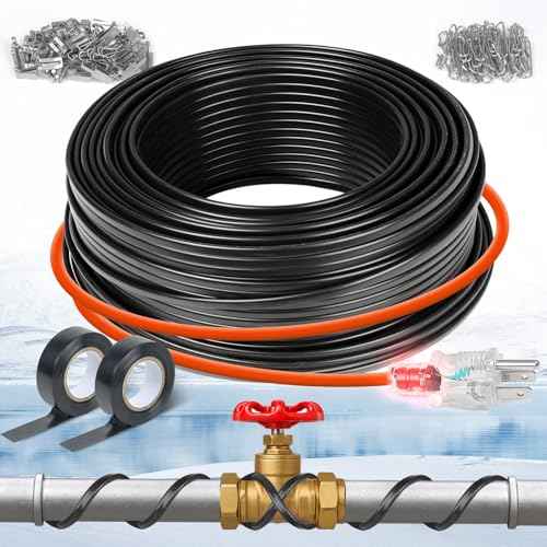 £¨3FT-200FT£©Pipe Heating Cable for Pipe Freeze Protection, Heat Cable for Water Pipes, Heat Tape for Water Pipes, Plumbing Fixtures, Keeps Water Flowing at -40¡ÆF, 120V 5W/FT£¨80FT£©