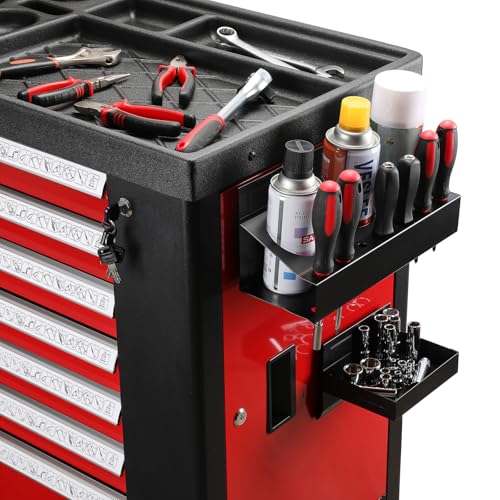 Mayouko Magnetic Toolbox Shelf, Tray and Holder, 4-Piece Magnetic Toolbox Tray Set Tool Box Cabinet Side Shelf Storage, Workshop