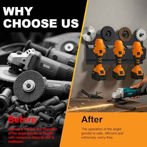 Angle Grinder Holder Wall Mount,Tool Storage Rack for Angle Grinders, Cutters, Polishers, Grinder Stand Compatible with Milwaukee, DeWalt