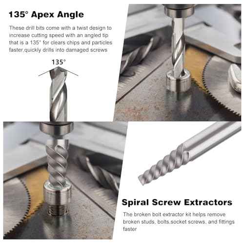 Valkynos 26 Pcs Bolt Extractor Kit and Left Hand Drill Bit Reverse Drill Bit Extractor Set, Easy Out Screw Remover Set Tool for Damaged, Rusted, Broken, Stripped Bolts Screw Nuts, with Hex Adapter
