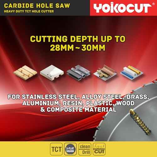 1 Inch Carbide Hole Saw, Hole Cutter Carbide Tipped with Pilot Drill Bit, TCT Hole Saws for Stainless Steel, Metal, Iron, Copper, Brass, Plastic, Wood