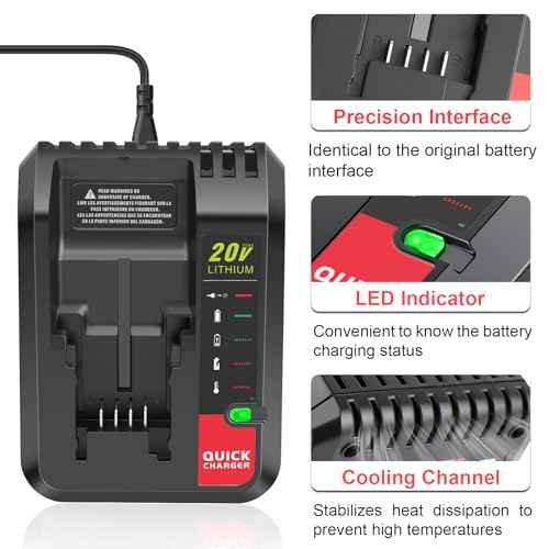 PCC692L 20V Fast Charger [for Black and Decker 20V Lithium Battery] & [Porter-Cable 20 Volt Battery], Compatible with LBXR20 LBX4020 LBXR2020 PCC681L PCC682L PCC680L PCC699L PCC685LP