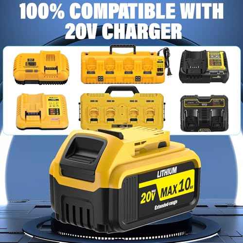 2-Pack 10000mAh Replacement for Dewalt 20V Max Battery, High-Capacity Battery Compatible with Dewalt DCB207/DCB206/DCB204/DCB203/DCB201/DCB200 Series 20V Power Tools & Chargers